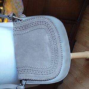 Vince Camuto gray suede leather crossbody bag